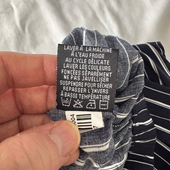 INC Women's M Nautical Stripe Boardwalk Capri Rayon Pants Wide Leg Lightweight - Picture 7 of 12